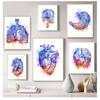 Breast Wall Art Canvas Painting Nordic Posters And Prints Wall Pictures Doctors Office Decor Colorful Anatomy Brain Heart Kidney