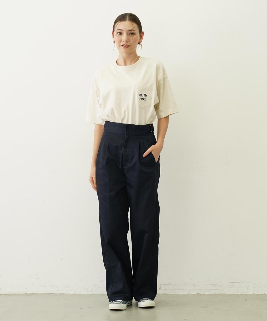Casual CUT OUT LOGO POCKET WIDE TEE OFF WHITE [Milkfed] S/S Women's