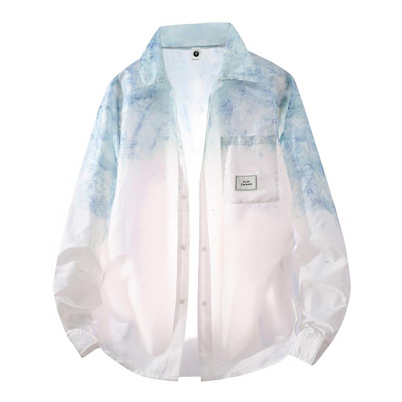 Summer Thin Breathable Sun Protection Clothing For Men, Outdoor Jacket For Teenagers, Breathable Summer Sun Protection Clothing 2XL синий