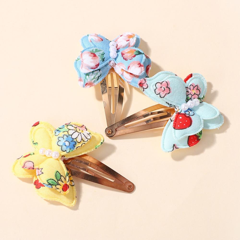40pcs/set  Butterfly Hair Clips Print Alloy Hairpin Random Color Bow Hair Clip Kids Hairbangs Diy Korean Accessories Wholesal