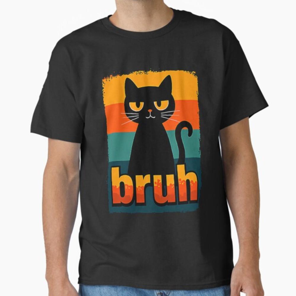 Funny Cat Bruh For Teens Boys Girls Men Women Meme Graphic T-Shirt Unisex T-Shirt XXL