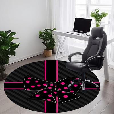 1pc Polka Dot Bow Chair Carpet for Office, Non-slip, Soft and Durable Office Rug for Decoration, Perfect for Office Yy260105076