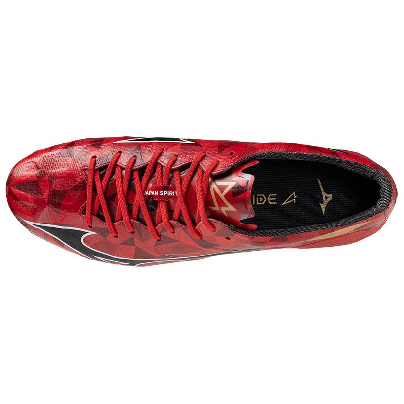 Mizuno Alpha II Comfortable Fashion AG (Rubber Short Studs) Synthetic Leather Breathable Soccer Shoes Men Soccer Shoes Red Black P1GA256160