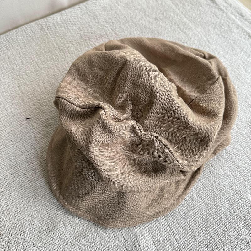 Neuer Trendiger Achteckiger Leinenhut Damen Frühling Sommer Elegant Reise Retro Newsboy Kappe Modische Pendler Sonnenschutz Einfache Kappen