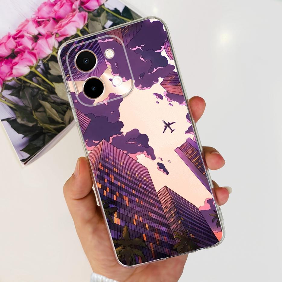 For Vivo Y28 4G Case V2352 Cute Cat Panda Painted Cover Soft Silicone Phone Case For Vivo Y28 Y 28 VivoY28 4G Funda 6.68'' Coque