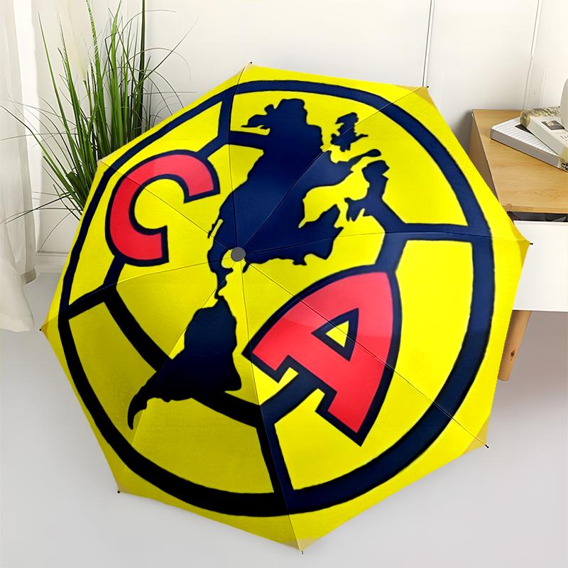Club América Fashionable Automatic Opening/Closing Folding Umbrella. Portable and Foldable, Ideal for Gift, Travel, and Daily Use.