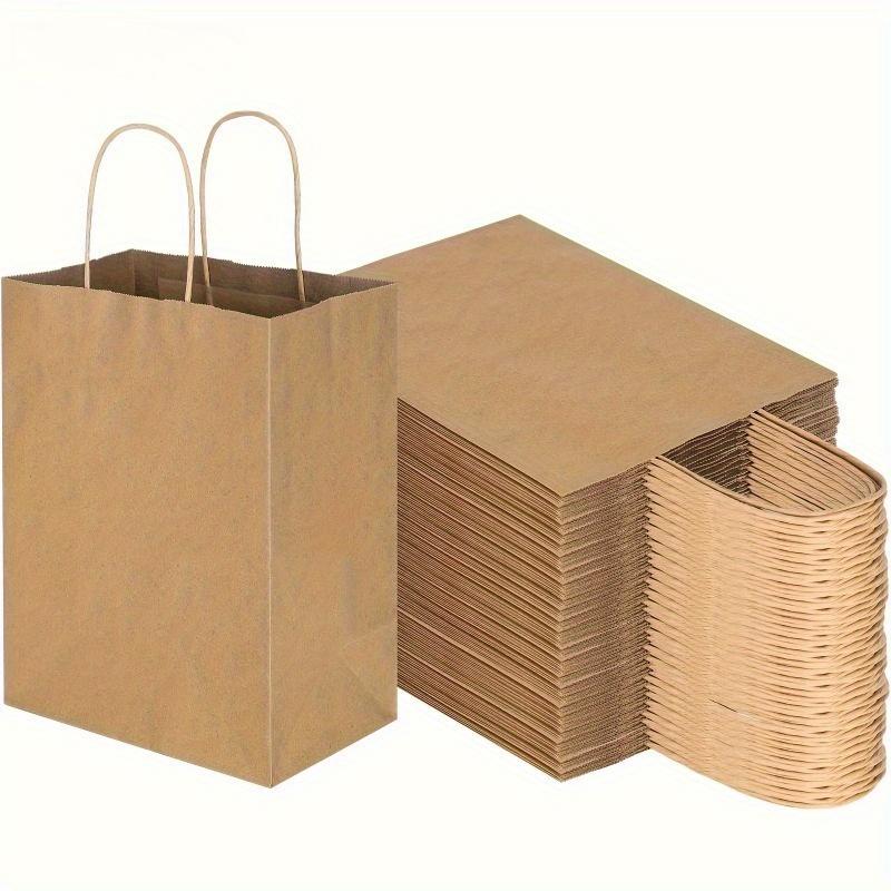 10/30pcs Shopping Bags Kraft Paper Gift Candy Bag Hand-held Paper Bags Wedding Party Decor Gifts Grocery Craft Packaging Bulk 10pcs&20x15x8cm