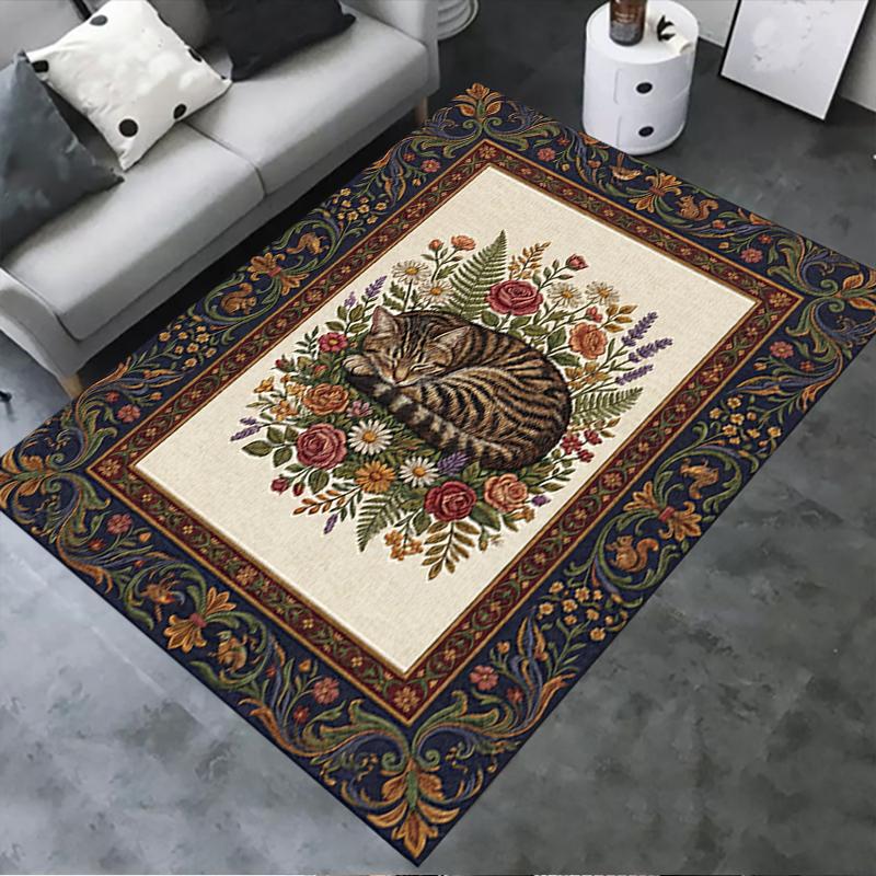 

2025 New Cat Flower Carpet Rug for Living Room Bedroom Home Sofa Decoration,Kids play Non-slip Floor Mat44 40x60cm( 15x23in )