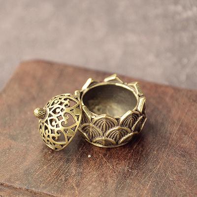 2pcs/Pack Incense Burner Retro Lotus Hollow Incense Stick Burner Brass Incense Holder Cover Home Decoration Sandalwood Censer