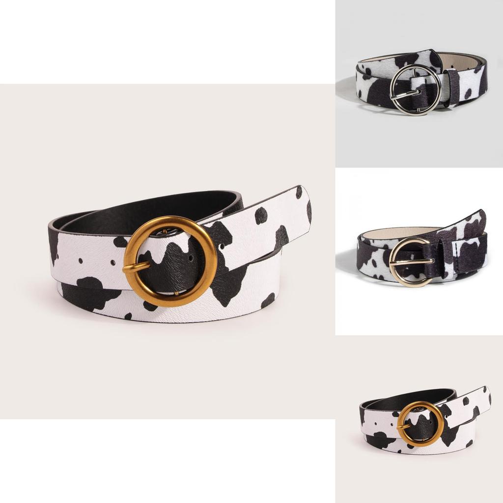 Animal Print Leather Belt For Women With Metal Pin Buckle For Casual Jeans Fashion