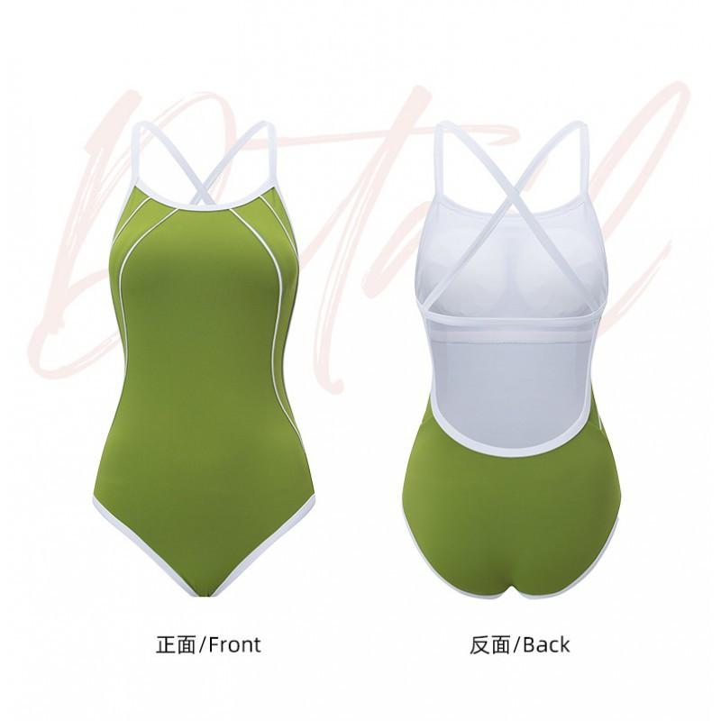 Low-split Racing Swimsuit Women's One-piece Belly Cover Slimming Sexy Swimming Pool Hot Sports