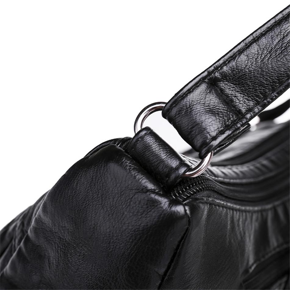 Black Fashion Style Washed Leather Luxury Handbags Women Bags Designer Ladies Shoulder Crossbody Bags For Women