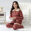 Pajamas Women'S Winter Three-Layer Thickened Fleece Woven Cotton Padded Coral Fleece Autumn And Winter Loungewear