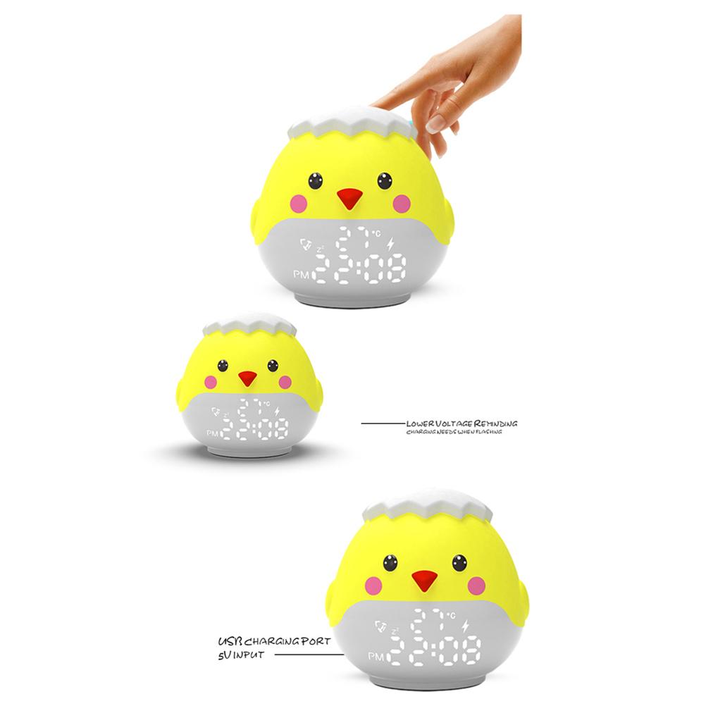 Stiller USB-wiederaufladbarer Wecker für Kinder Gelb 10,5x10cm