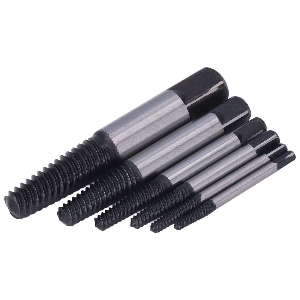 6pcs Spiral Groove Broken Screw Remover Carbon Steel Bolt Extractor Screw Extractor Dropped Screw