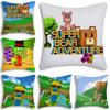 Game S-Super Bear A-Adventure Pillow Covers Cartoon Sofa Decorative Home Double-sided Printing Short Plush Cute Cushion Cover