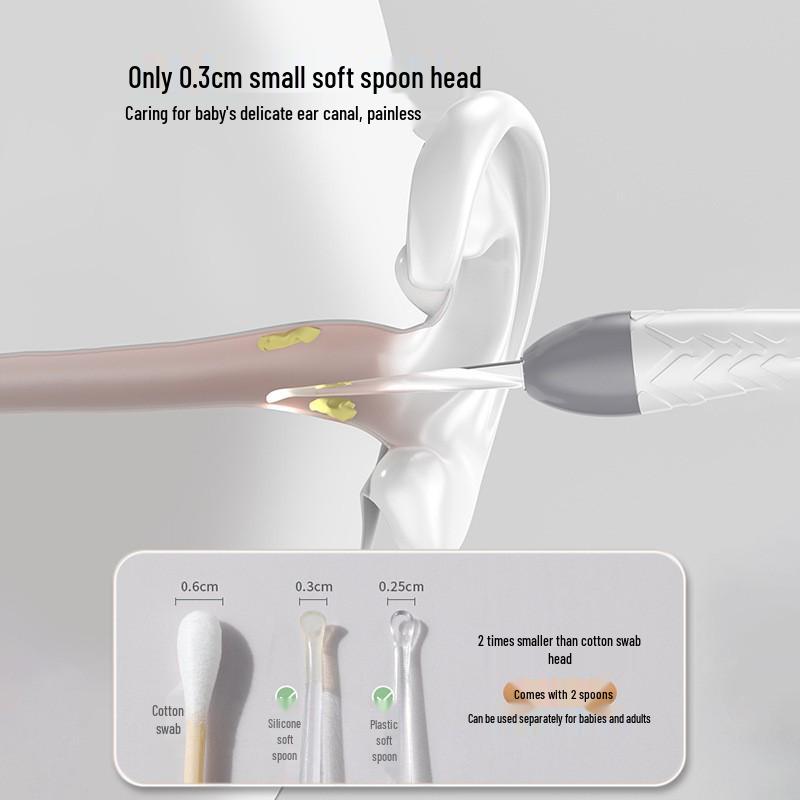 Baby Earwax Removal Tool: Soft-Headed Ear Pick with Light for Infants and Toddlers