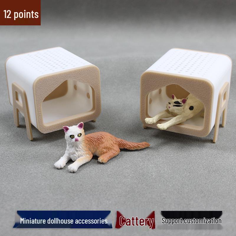 

1:12 Miniature Cat Bed Dollhouse Pet Supplies Home Decor Model Props