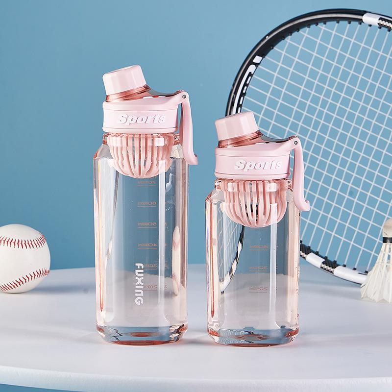 750ml Simple Sports Water Bottle Outdoor Travel Korea Portable Drinkware with Lifting Handle Scale Mark Cup Drink Water Bottles