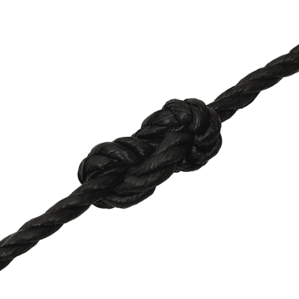 Vidaxl Linka Robocza, Czarna, 12 Mm, 50 M, Polipropylen