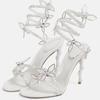 Eilyken Sexy CRYSTAL Flower Thin Heels Banquet Prom Women Sandals Street Style Open Toe Narrow Band Ankle Strap Gladiator Shoes