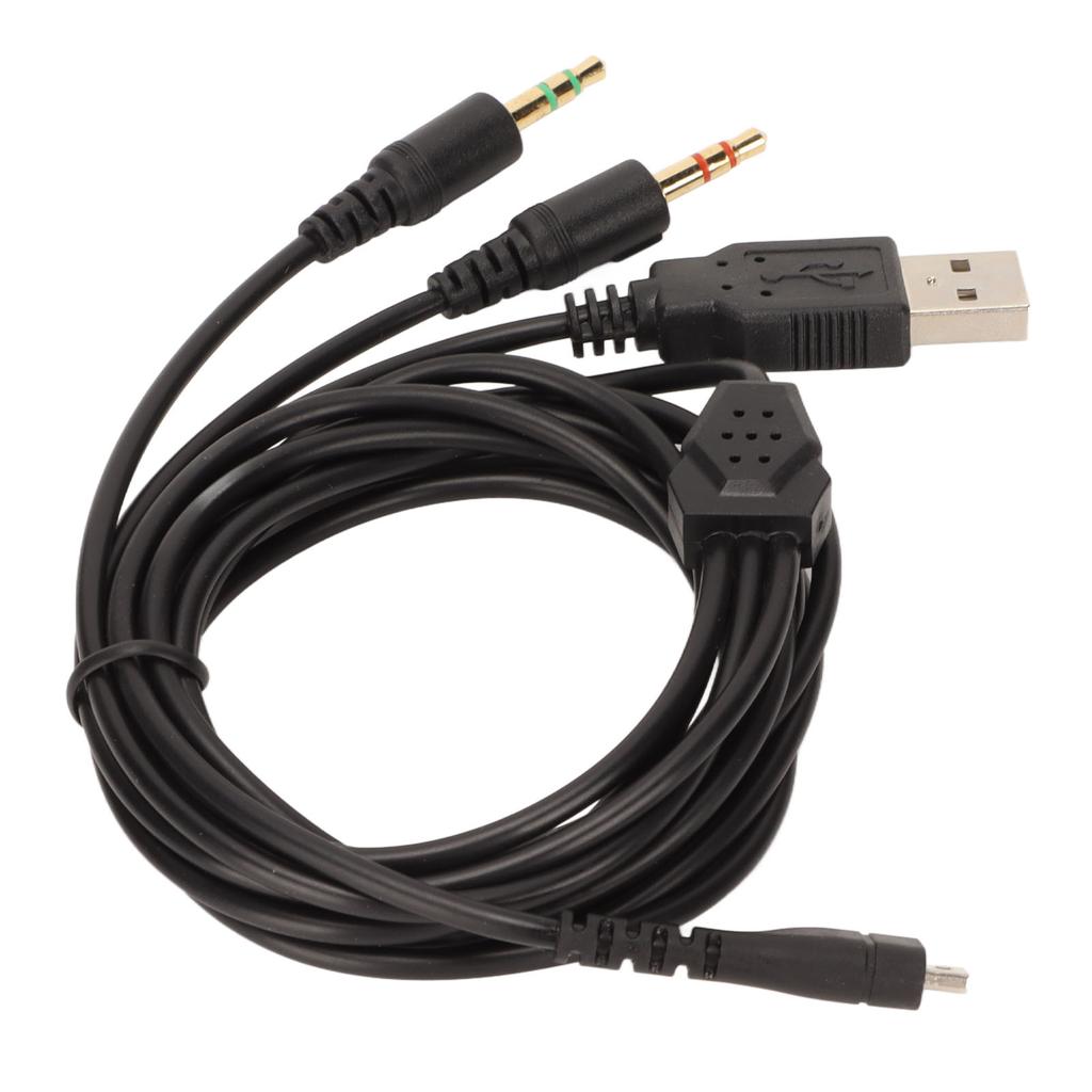 Headphone Cable 3 in 1 Plugs Replacement Gaming Headset Cord with Light for Steelseries Arctis 3 5