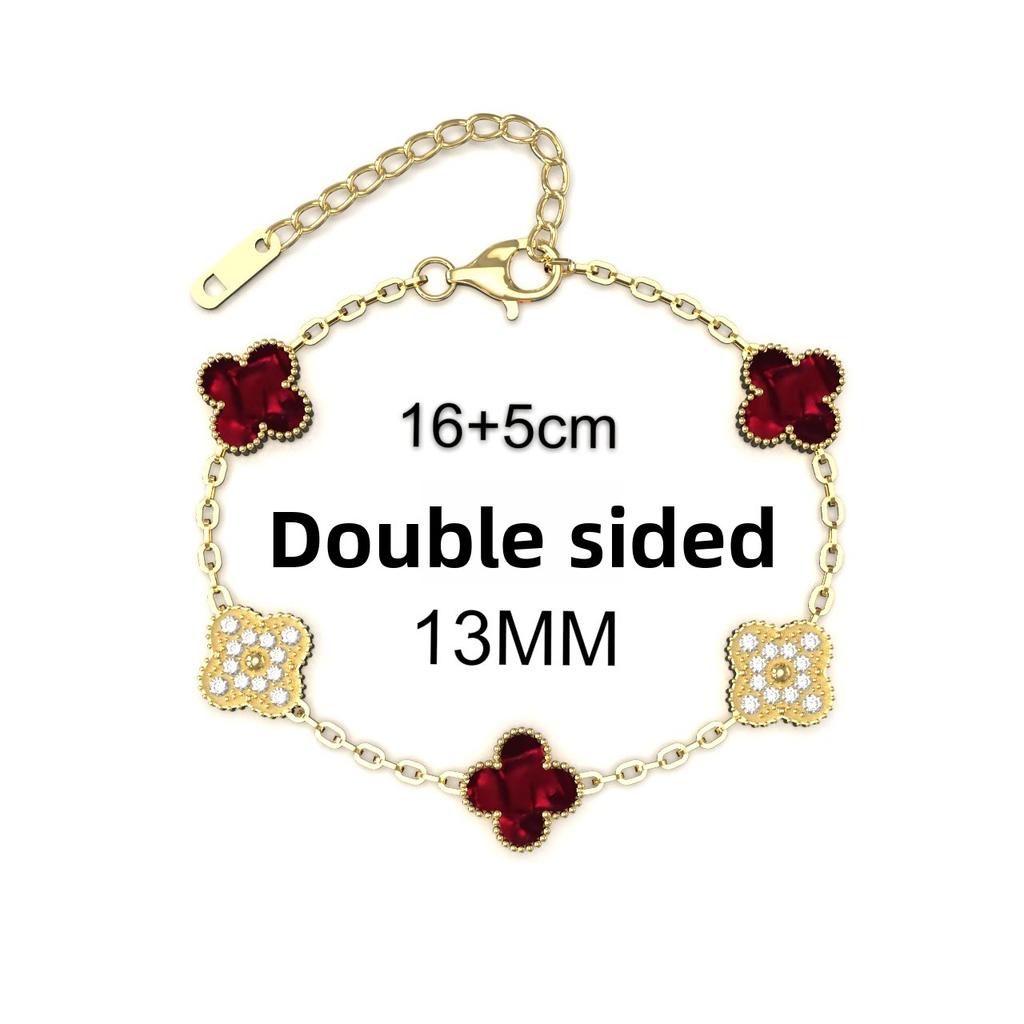 13mm Mote Høykvalitets Firkløver Armbånd 18K Fem Blomster Damearmbånd