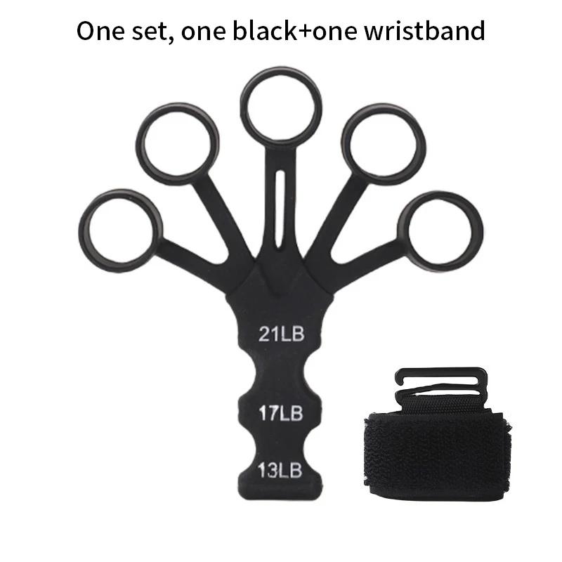 5 Finger Hand Grip Strengthener - Adjustable Resistance Silicone Exerciser for Forearm & Wrist Rehabilitation, Portable Strength