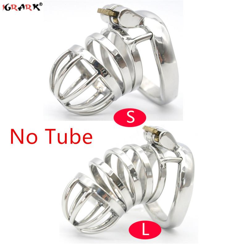 Male Chastity Device Stainless Steel Cock Cage Lockable Sex Toys for Men Penis Sleeve Cock Ring Gay Adult Games Erotic Products