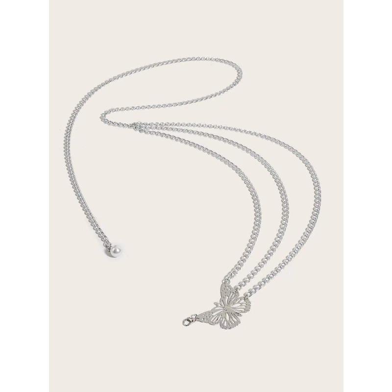 European and American Sexy and Fashionable Metal Hollow Butterfly Waist Chain for Women Fashion Alloy Flower Disk Aluminum Chain Body Chain