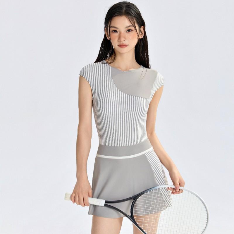 

One-piece Swimsuit Female Conservative Slimming Leisure Sports College Style Learning To Swim Hot Swimming Suit M серый