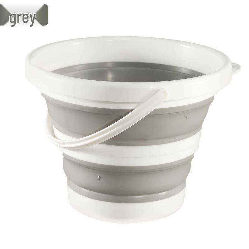 

Portable Foldable Water Bucket with Lid - Silicone Plastic for Outdoor, Car Wash, Handheld Use