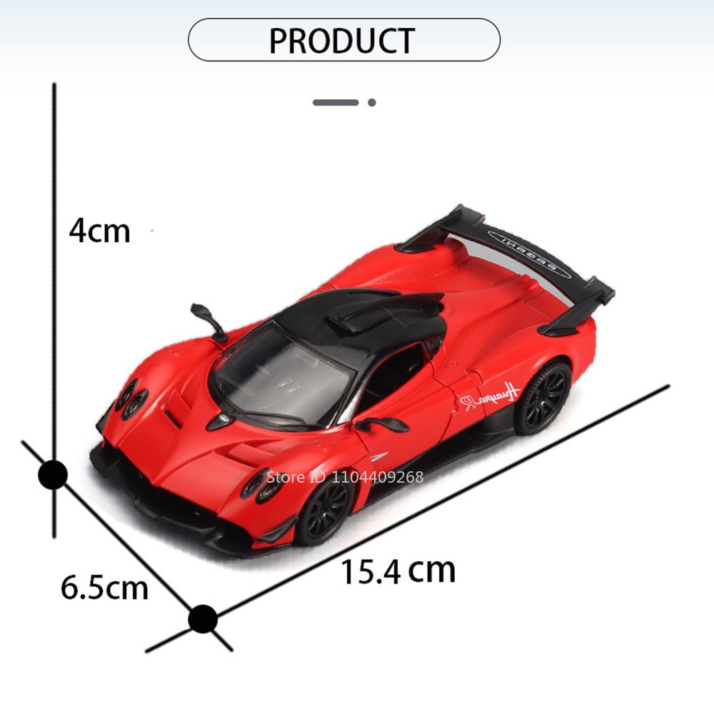 1:32 Pagani Huayra R 911 GT3 Car Model Toy Metal Body Rubber Tires Supercar Models Pull Back Sound Light Kids Collectibles Gifts