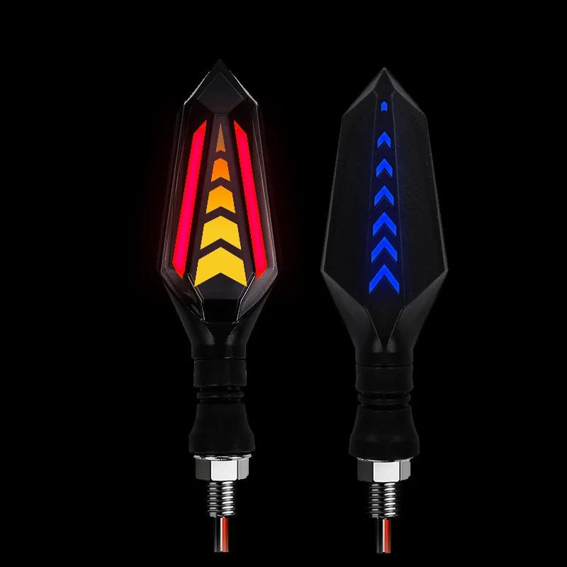 2Pcs Motorcycle Turn Signal Light Universal 12V Blinker Indicator Waterproof Moto Warning Rear Tail Lights Running Lamp Lighting