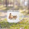 Hello Pumpkin Print Enamel Mugs Coffee Cups Fall Thanksgiving Party Juice Mug Handle Cup Autumn Holiday Gifts for Family Friends