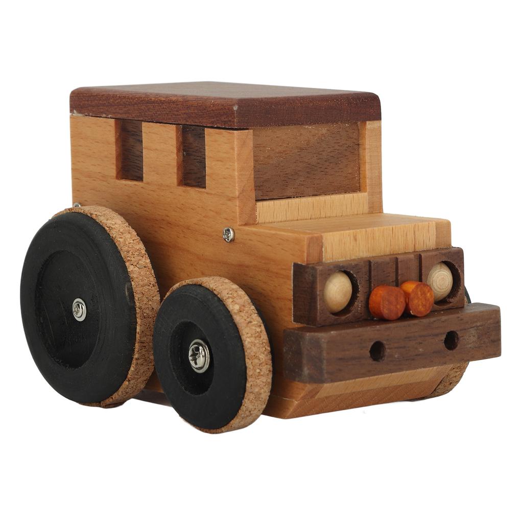 Mini Music Box for Kids Solid Wood Cute Classic Car Shaped Musical Box Gift for Christmas Birthday