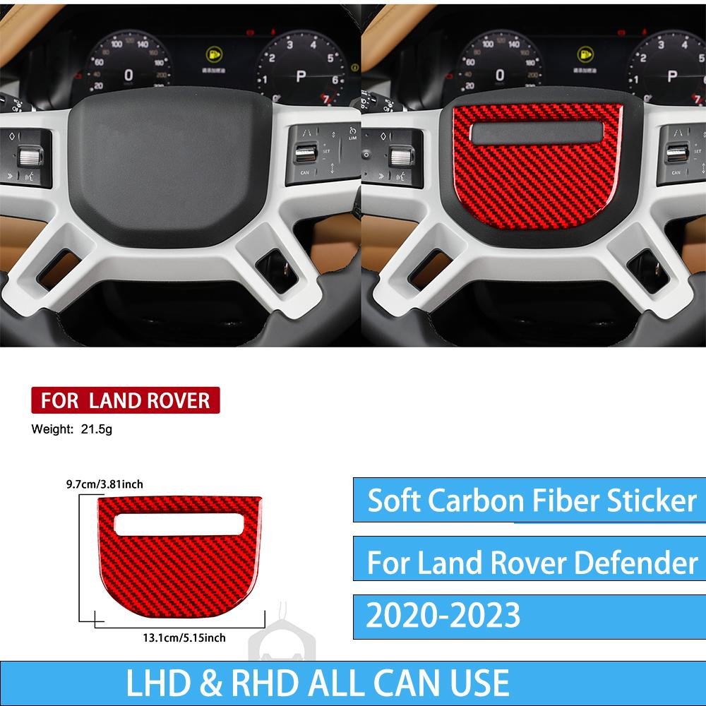 For Land Rover Defender - Auto Car Driving Wheel Decal Trim Cover Sticker Carbon Fiber Decoration Interior Accessories