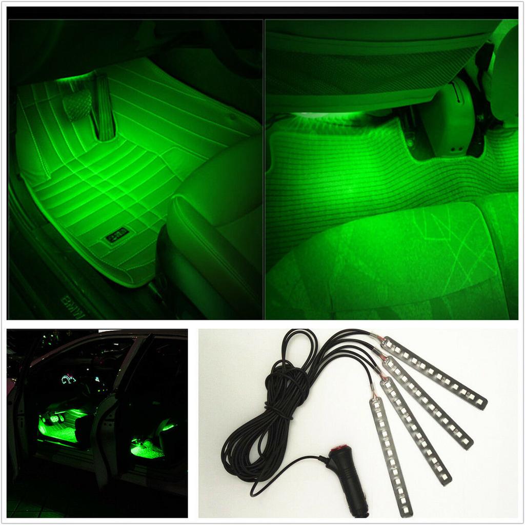 4x12LED Car Interior Footwell Decor Atmosphere Neon Light RGB W/ Remote Control