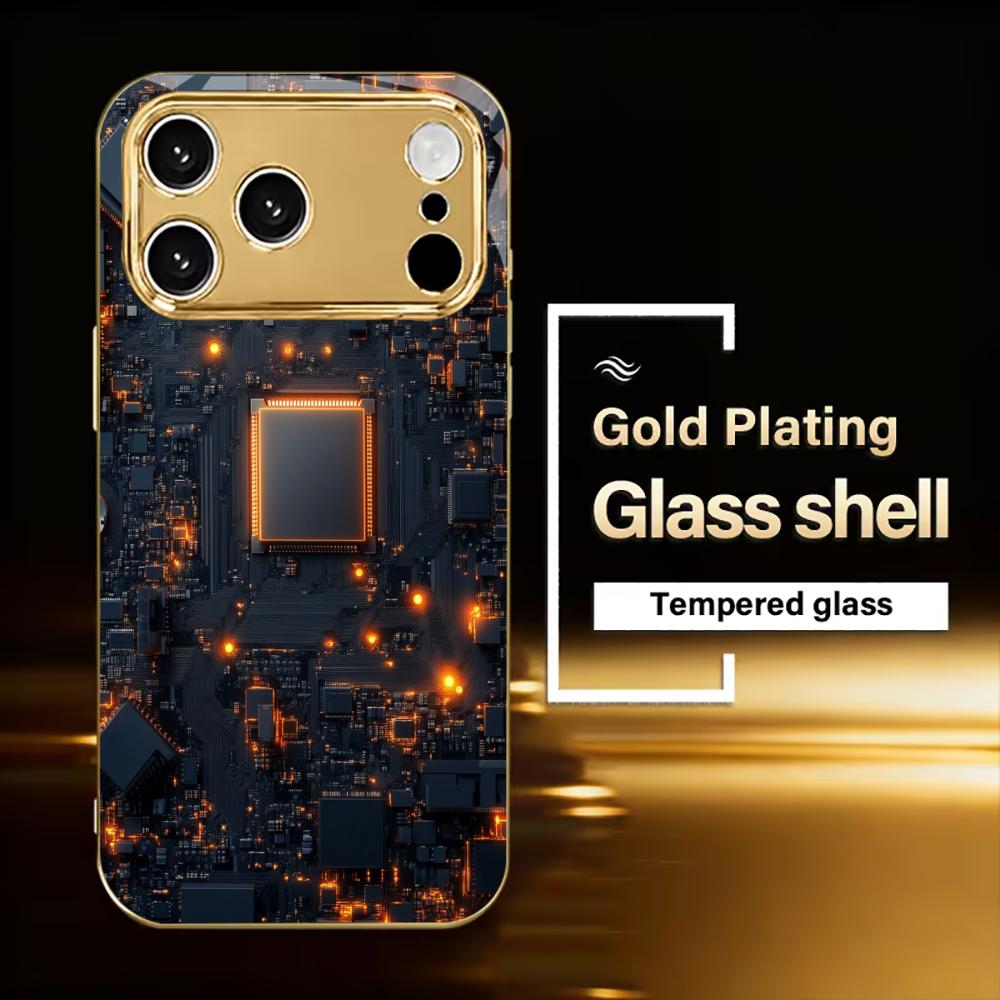 

Красочный гальванизированный стеклянный чехол для телефона iPhone 17 16 15 14 13 12 11 Pro Max Plus 16E 17Air iPhone 17