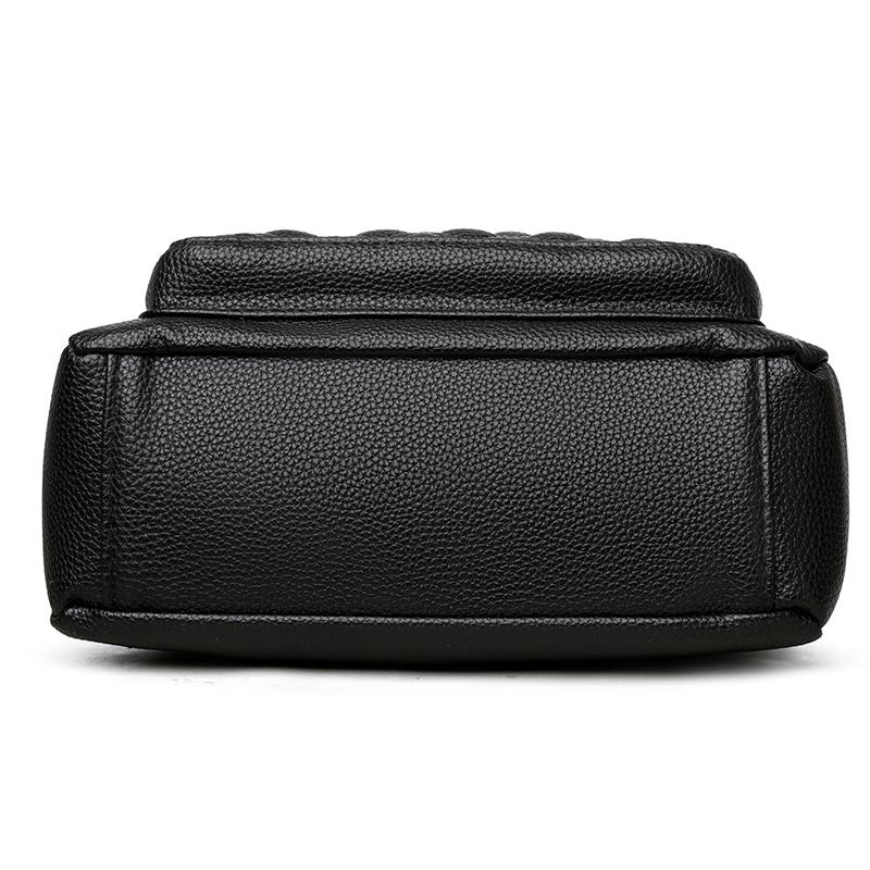 Lingge Women's Bag Soft Leather Crossbody Bag Middle-aged Mother's Bag Shoulder Bag