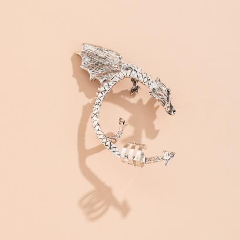 1Pc Dragon Shaped Ear Cuff Exaggerated Hip Hop Gothic Punk Non-Piercing Clip Wrap Cartilage