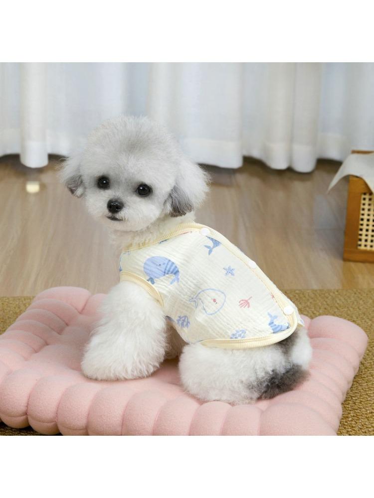 Cartoon Cute Pet Dog and Cat Summer Vest for Pomeranians, Cool and Comfortable Shark Vest Size 26