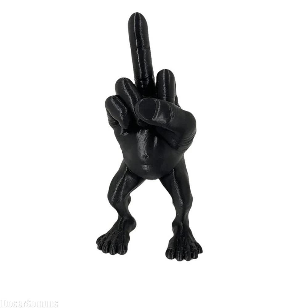 Desktop Creative Ornaments Middle Finger Figure with Legs Resin Funny Desk Fingers and Toes Combined Funny Gift for Friends