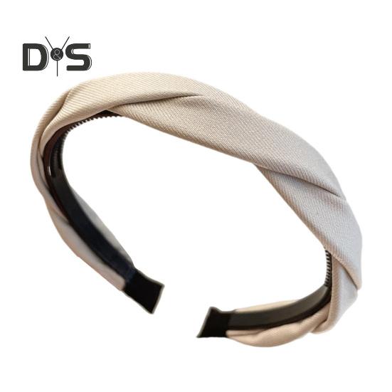 

Плетеная повязка на голову, нескользящая, однотонная, широкая, для волос, для мытья лица, для макияжа, женские аксессуары для волос, головной убор для девочек, реквизит для фотосъемки бежевый