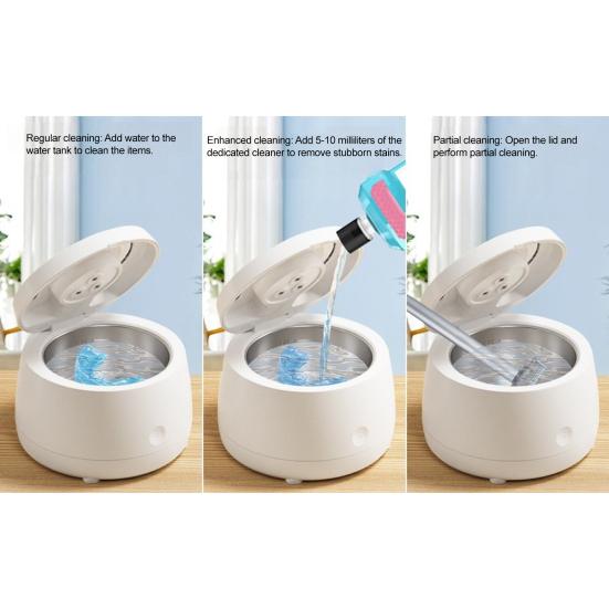 Ultraschall-Retainer-Reiniger UV-Zahnprothesen-Reinigungsdom Dental-Retainer-Reinigungsmaschine für Nachtschienen Zahnspangen Aligner Zahnbürste Schmuck