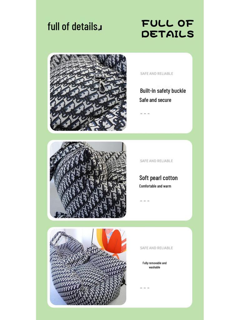 Cama de Viagem Semi-Fechada Lavável para Cães e Gatos com Cordão de Segurança