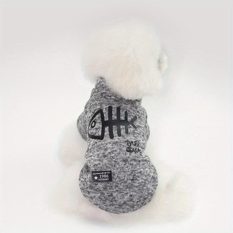Cat Dog Costume for Medium Dog Cat, Cute Fish Bone Soft Knit Dog Vest, Autumn Warm Dog Jacket, Pet Supplies Windproof Pomeranian