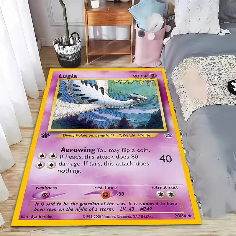 Japanese Game Retro Pokemon Card Pattern Carpets Bedroom Play Mats Rug Liveroom Home Decor Carpet Crawl Mat Play Area Rug