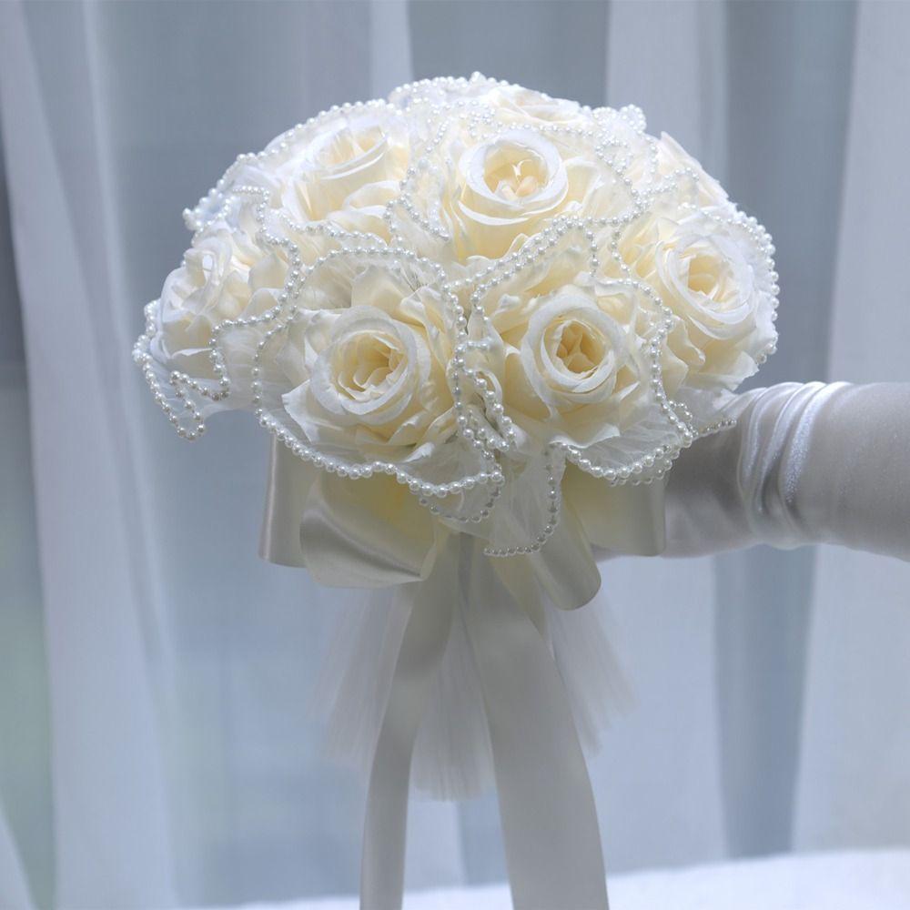 Pearl Wedding Bouquets Romantic Bridesmaid Bouquet Fashion Bridal Bouquets  Wedding Accessories
