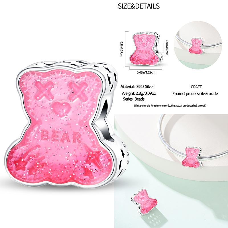 100% Copper Cute Little Bear Butterfly Flamingo Charms Beads Rose Princess Pendants Fit Diy Bracelets Jewelry Gifts